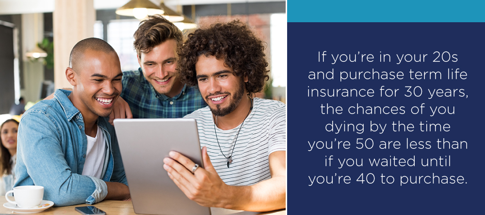 Three Young Men Looking at a Tablet